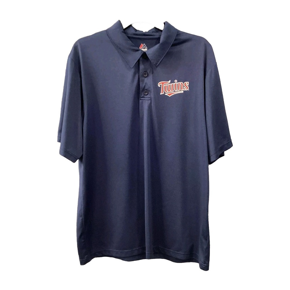 Minnesota Twins Shirt Men's Large Majestic Brand‎ Baseball MLB Polo